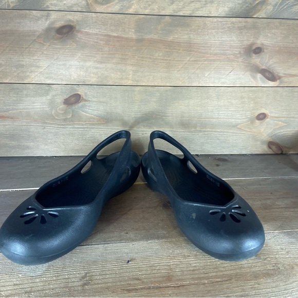crocs kadee womens size 9 shoes black slip on comfort flats - Picture 3 of 8
